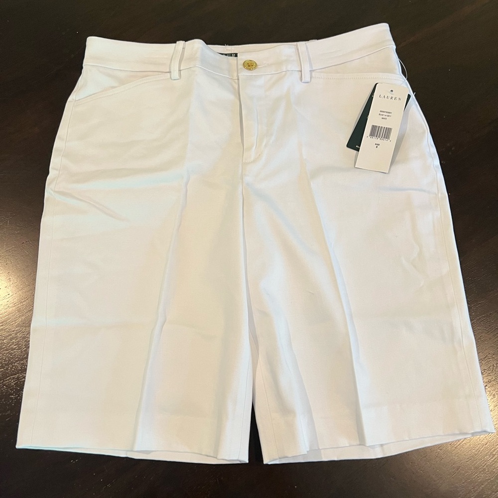 RALPH LAUREN WOMEN'S SHORTS, WHITE, SIZE 6, NEW WITH TAGS